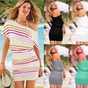 VS striped dress with side ruching